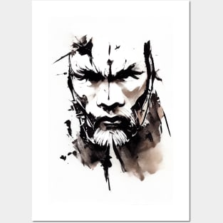 Warrior Man Wild Nature Free Spirit Art Brush Painting Posters and Art